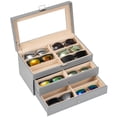 thumbnail image 1 of Organizador ProCase para guardar gafas de sol con 18 ranuras, piel, color gris, 1 of 6