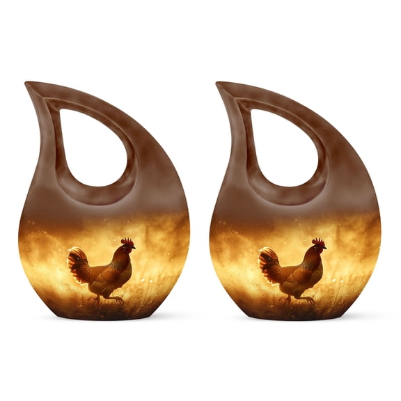 Chicken Urn - Urns For Human Ashes Adult Man - Memorial Ashes Keepsake - Urn For Burial In Ground - Small Cremation Urns For Ashes - small urn for ashes for women (Size - 4inch, 2Pcs)