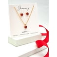 thumbnail image 2 of Goldtone January Garnet Birthstone CZ Earring & Necklace Set, 2 of 2