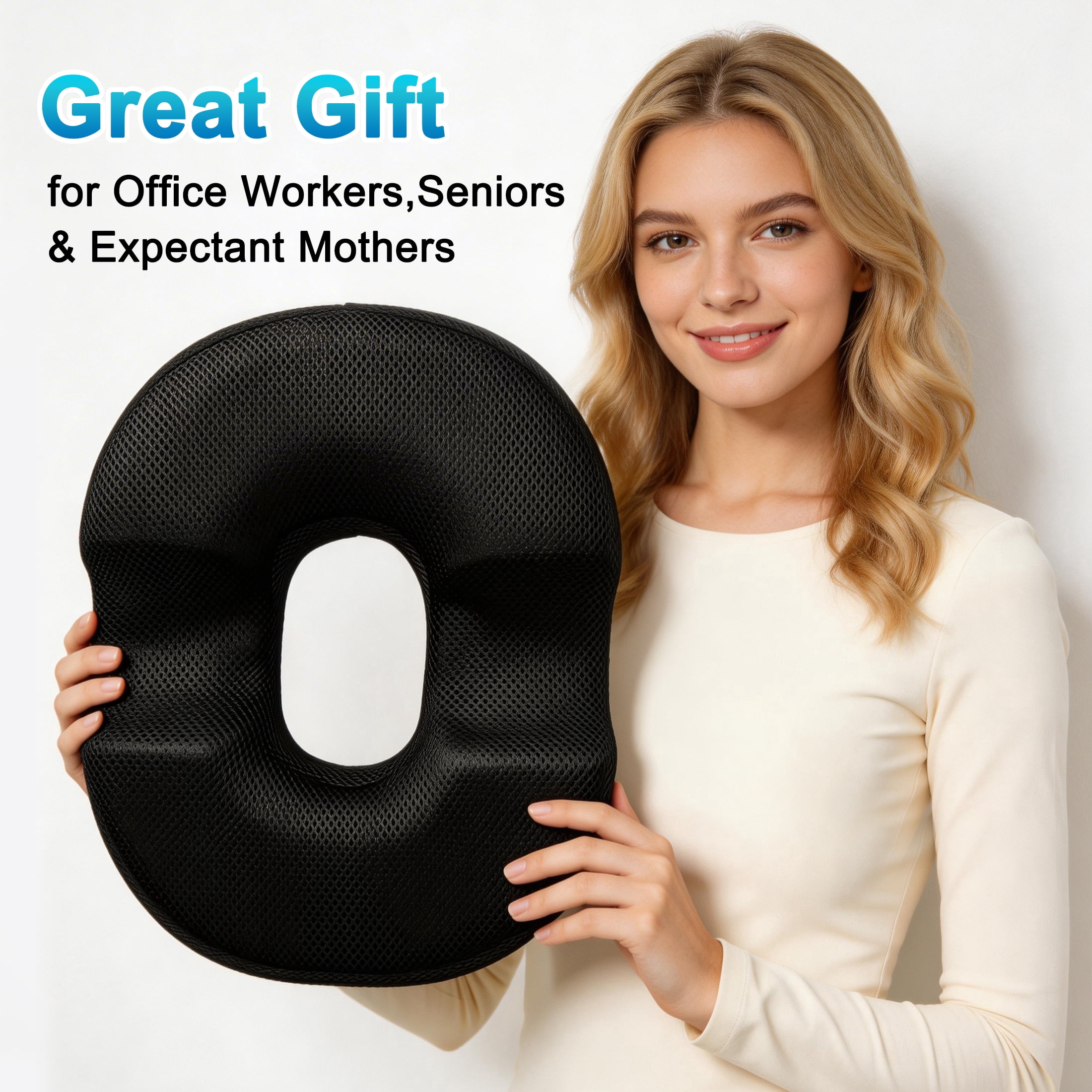 Donut Pillow Seat Cushion Chair Pad for Tailbone Pain Relief and Hemorrhoids, Memory Foam Seat Chair Cushion for Postpartum Pregnancy, Seat Cushions for Men and Women for Home & Office