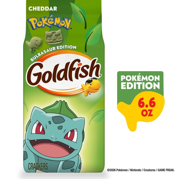 Goldfish Pokémon Bulbasaur Edition Cheddar Baked Snack Crackers, 6.6 oz Bag