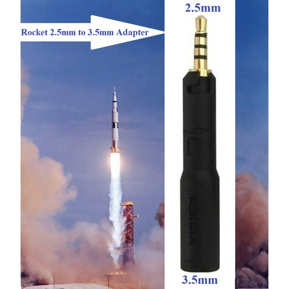 KOKKIA Rocket 2.5mm Male to 3.5mm Female Adapter : Extremely versatile for attachment to headsets/devices with 2.5mm, well designed for QuietComfort 25, Audio Technica, etc headsets
