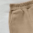thumbnail image 3 of Mifsaly Girls Waffle Knit Wide Leg Pants High Waisted Flare Sweatpants with Pockets Solid Color Outdoor Play Lounge Clothes, 3 of 6