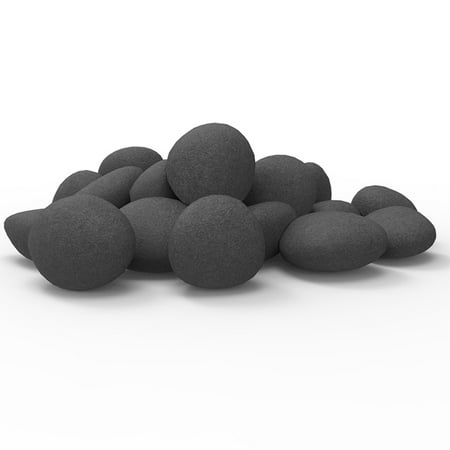 Light Pilot Light On Gas Fireplace Regal Flame RFA1000BK Light Weight Ceramic Fiber Gas Ethanol Electric Fireplace Pebbles in Black - Set of 24 ()