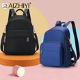 thumbnail image 2 of Mochila de viaje informal de nailon para mujer, bolso escolar para ordenador portátil de gran capacidad con cremallera, Color sólido, multifunción, para ir de comprasNegroEspaña Fivean unisex, 2 of 2
