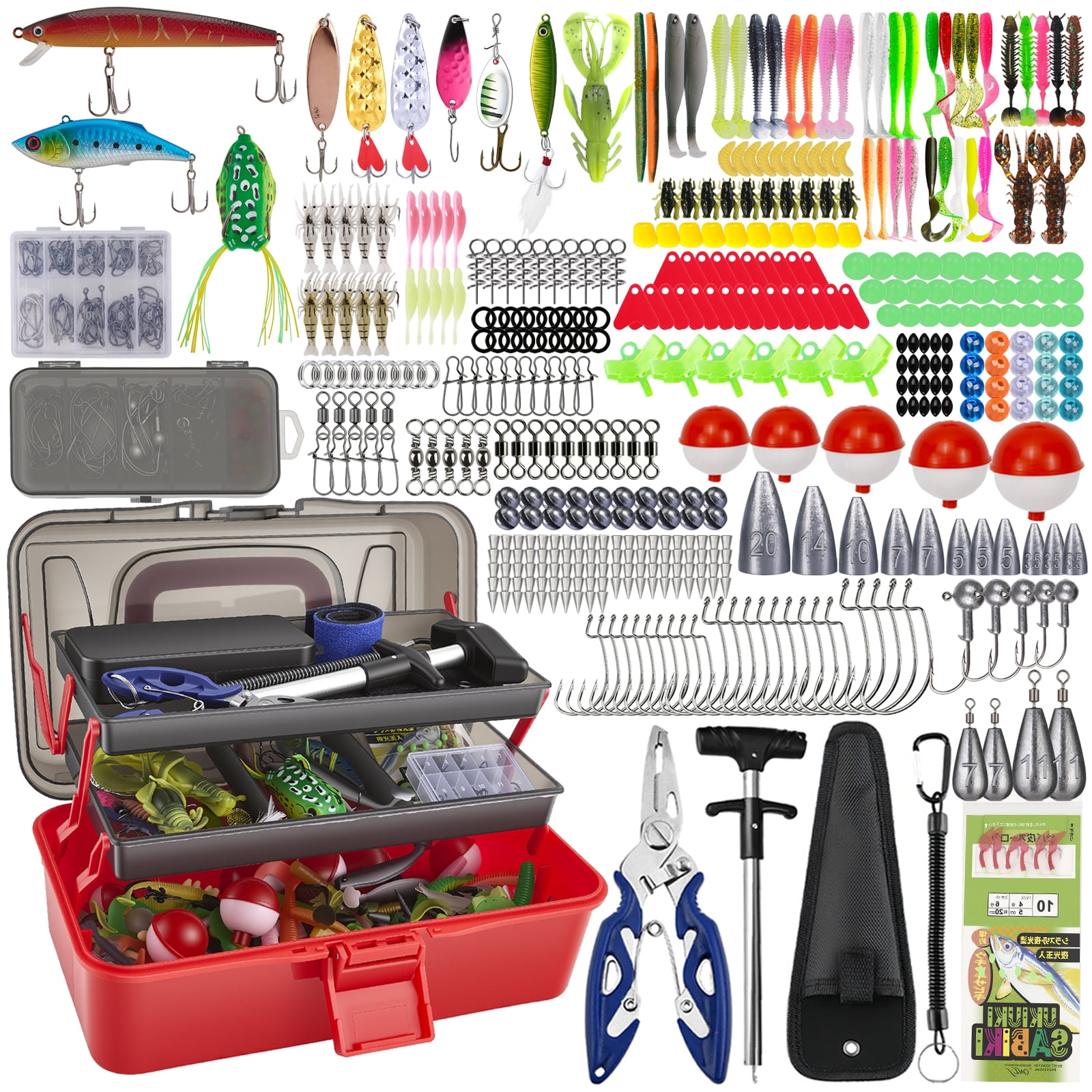 best tackle box kit YTAKY 460PCS Fishing Tackle Box Kit with Tackle Included, 3-Layer Tackle  Box Bass Lure Set,Gift for Fishingmen