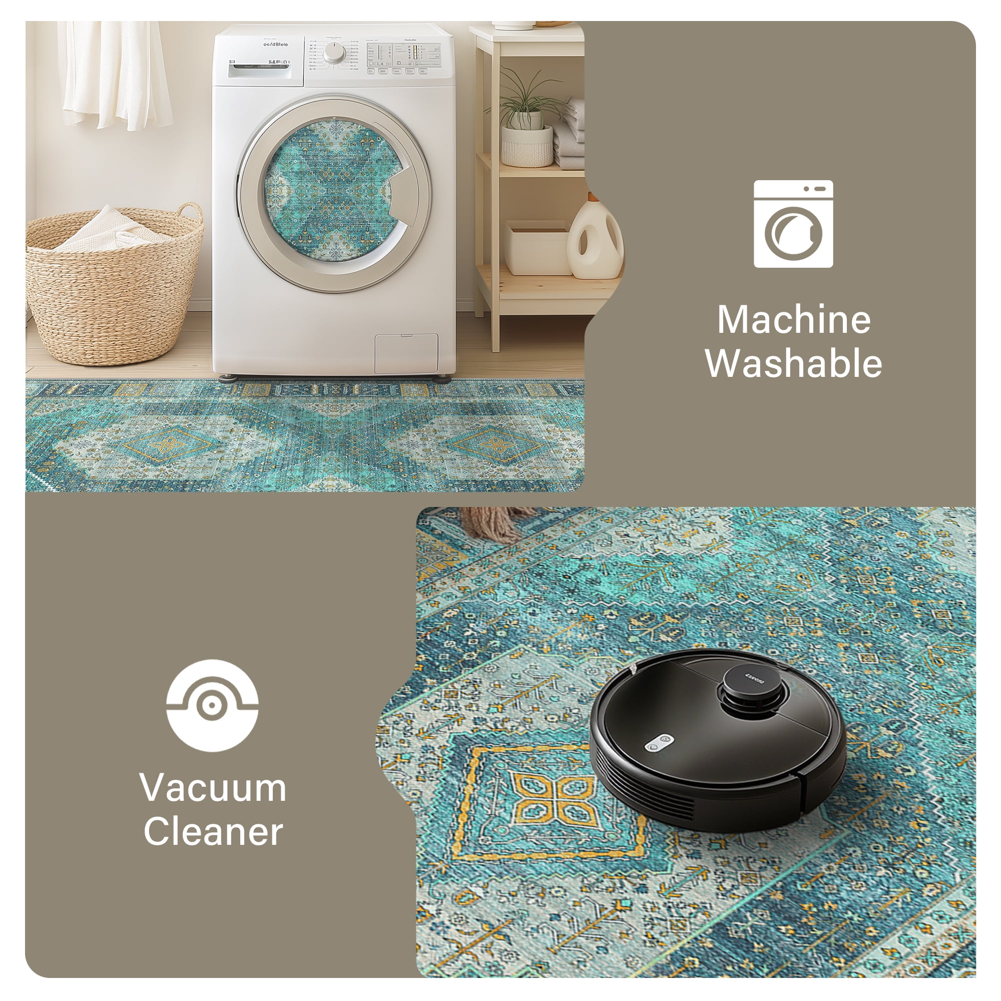 Runner Rug Machine Washable, Kitchen Runner Rug for Floor and Hallway,