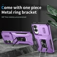thumbnail image 2 of ELEHOLD for Samsung Galaxy S25 Edge Case with Slide Cover Protector 360° Rotation Metal Ring Kickstand Impact-Resistant Shockproof Support Magnetic Car Mount Rugged Case ,Purple, 2 of 8