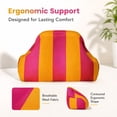 thumbnail image 5 of Large Makeup Organizer with Knitted Texture, Pink and Orange Striped, for Travel and Daily Cosmetic Storage, Clutch Pouch, 5 of 6