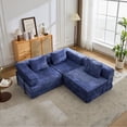 thumbnail image 6 of CARZZI Compression Floor Sofa Bed, 3-Seat Convertible Modular Sectional Couch with Fixed-Shape Frame, Comfy Foldable Mattress Boneless Sleeper Couch, Convertible Sofa for Living Room, Dark Blue, 6 of 11