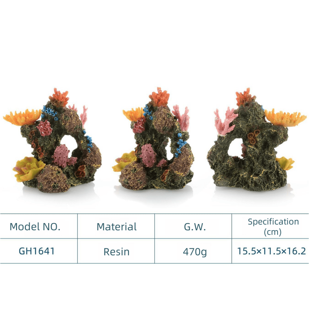 Fish Tank Rock Decor Coral Cave Aquarium Decorations Large Resin Coral Mountain Ornaments Large Fish House Breed Tank Decor for Marine Betta Fish Tank Landscape