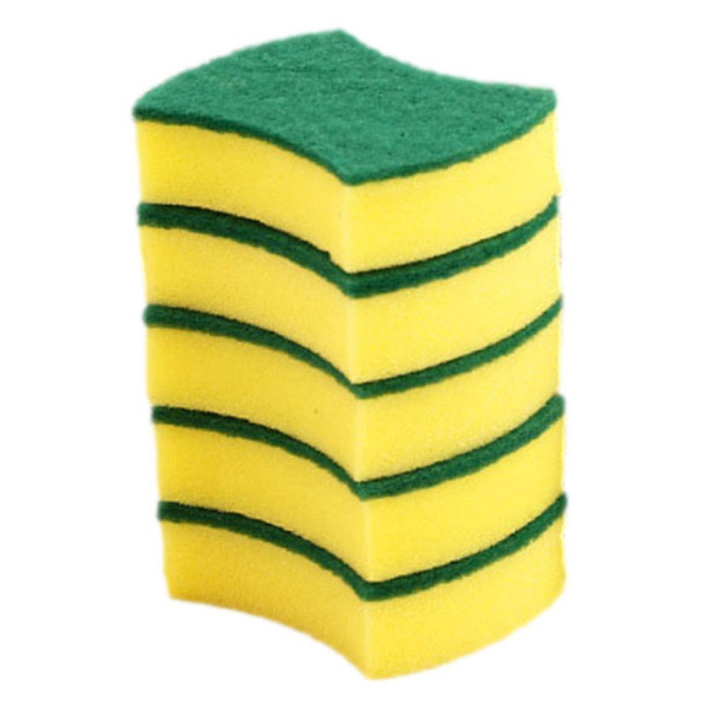 5PCS Scrub Sponges for Dishes Non-Scratch Microfiber Sponge Non