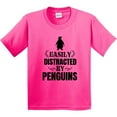 thumbnail image 3 of Inktastic Easily Distracted by Penguins Youth T-Shirt, 3 of 5