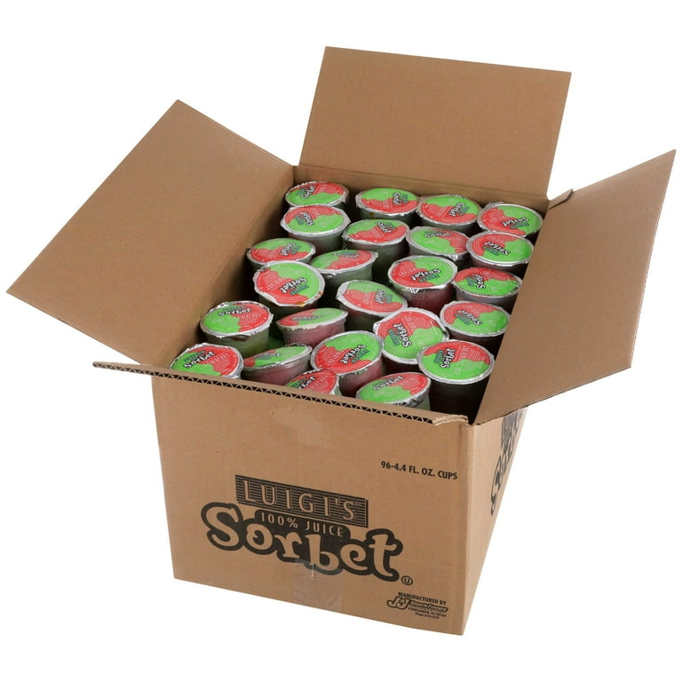 sorbet Luigis Strawberry Kiwi Swirl Sorbet Cup, 4.4 Fluid Ounce -- 96 per