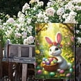 thumbnail image 7 of AZXY Happy Easter Garden Flag 12x18 Inch, Cute Bunny with Easter Egg Basket Floral Print Outdoor Yard Flag for Front Yard Porch Spring Holiday Decorations, 7 of 7