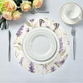 thumbnail image 3 of WOBOGO Purple Lavender and Butterfly Round Placemats Set of 1 Heat Resistant Washable Kitchen Table Decorations 15.4in, 3 of 7