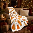 thumbnail image 3 of Autumn Pumpkin decorative motif Corn Festive Harvest Scene Cheerful, Playful Food Art Scene, Warm Flannel Blanket for Living Room and Reading Nook, Art Lovers Thanksgiving Gift, Playful Home Decor, 3 of 9
