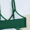 thumbnail image 5 of Ymyiu Girls Swimsuit with Shorts Girls' 3 Piece Set Print Bikini Swimsuit with Drawstring Beach Skirt Cute Ruched Bathing Suit 5T 6T (Green,5-6 Years), 5 of 8