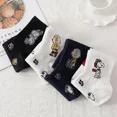 thumbnail image 5 of Calcetines cortos de mujer con diseño de Snoopy Charlie Brown, calcetines tobilleros de algodón con dibujos animados de una chica, calcetines deportivos transpirables, calcetines casuales para estudia, 5 of 5
