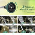 thumbnail image 4 of 15" Garden Watering Wand, Hose Nozzle Sprayer with 8 Adjustable Spray Modes and Thumb Control Shut Off Design for Car Washing, Lawn/Flower Watering, Patio Cleaning, 4 of 7