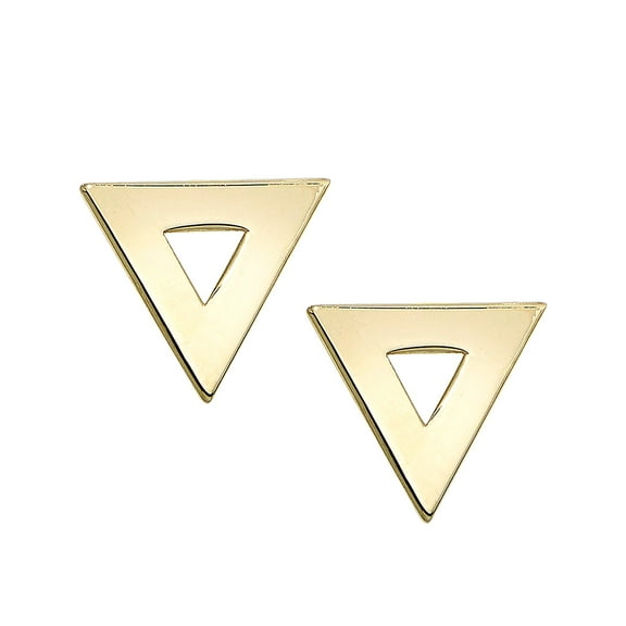 Floreo 14k Yellow Gold 8mm High Polished Open Triangle Stud Earrings