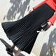 thumbnail image 3 of Versión coreana de falda plisada larga de color sólido de talla grande, falda de cintura alta, falda de cintura elástica para mujer, 3 of 6