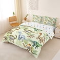 thumbnail image 3 of Metsweet Animal Dinosaur Duvet Cover King, Tropical Leaves King Bedding, Green Blue Brown,3 Pieces,1 Duvet Cover and 2 Pillowcases, 3 of 6