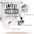 thumbnail image 6 of Rustic Black White Kitchen Curtains Short Small Funny Quotes Farmhouse Wooden Plank Wood Knife and Spoon Rod Pocket Country Farm Bedroom Living Room Treatment Fabric 2 Panels 27.5Wx39H Inch, 6 of 6