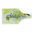 thumbnail image 1 of Adventure Cutting Board, Life is an Adventure Words Map of the World Small Airplane Traveling Art Print, Tempered Glass Cutting and Serving Board, Wine Bottle Shape, Yellow Black, by Ambesonne, 1 of 1