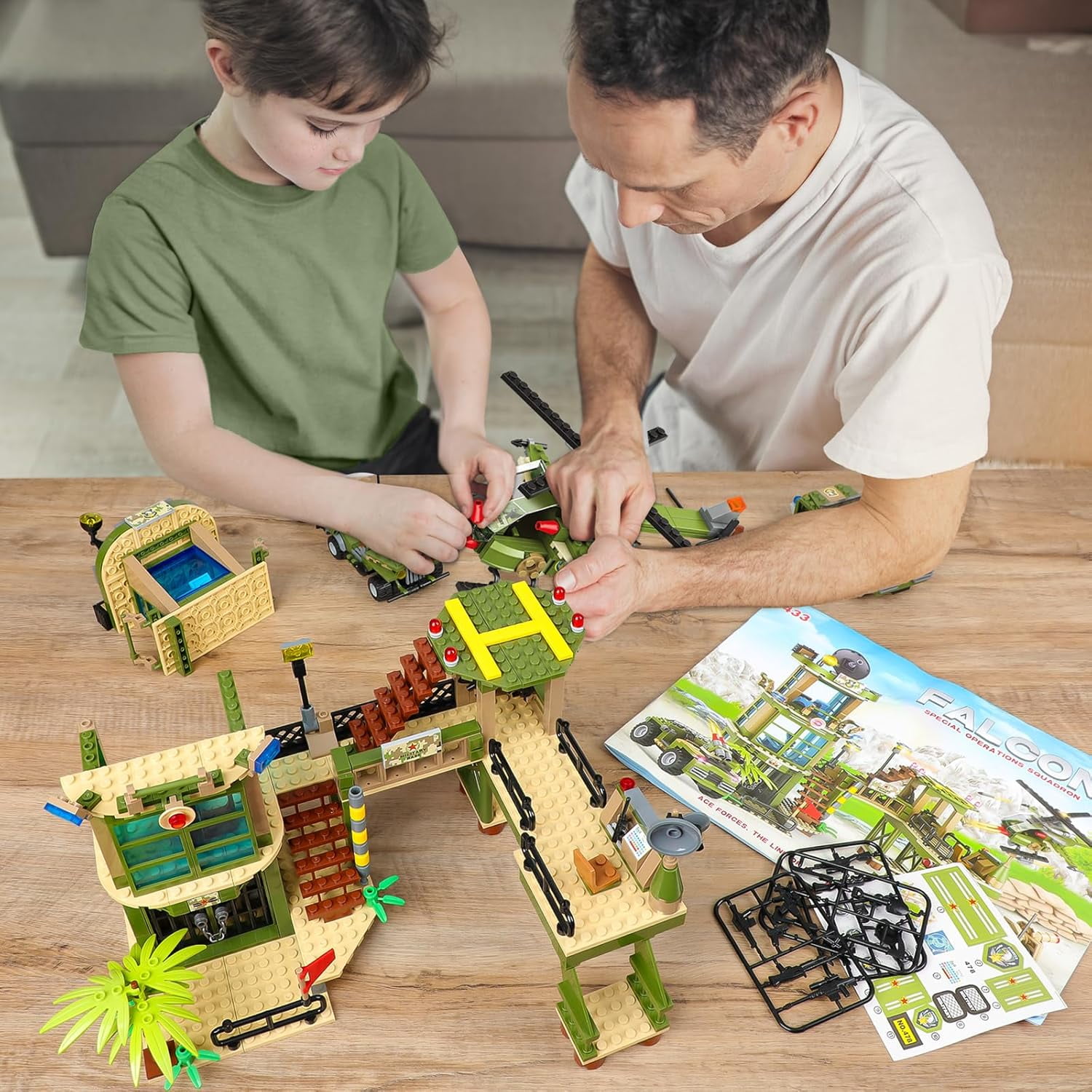 Remocguys Military Base Building Set Army Block Toys for Boys Age 8+ Compatible with Lego 830 Pcs