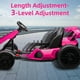 thumbnail image 1 of Historyli Kart eléctrico de 24 V,potente kart de drifting,asiento ajustable,velocidad de 13 km/h,luces LED,juguete para exteriores para niños de 6 a 15 años,color rosa y rojo., 1 of 6