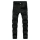 thumbnail image 2 of Pantalones vaqueros rectos de algodón con agujeros rotos para hombre, pantalones casuales de longitud completa, pantalones de poliéster para hombre, 2 of 9