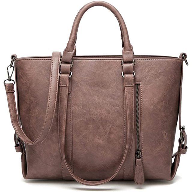 LinYooLis Sac à Bandoulière Grande Capacité pour Femmes Sac à Main Poignée Supérieure Sac en Cuir PU Sac Rétro