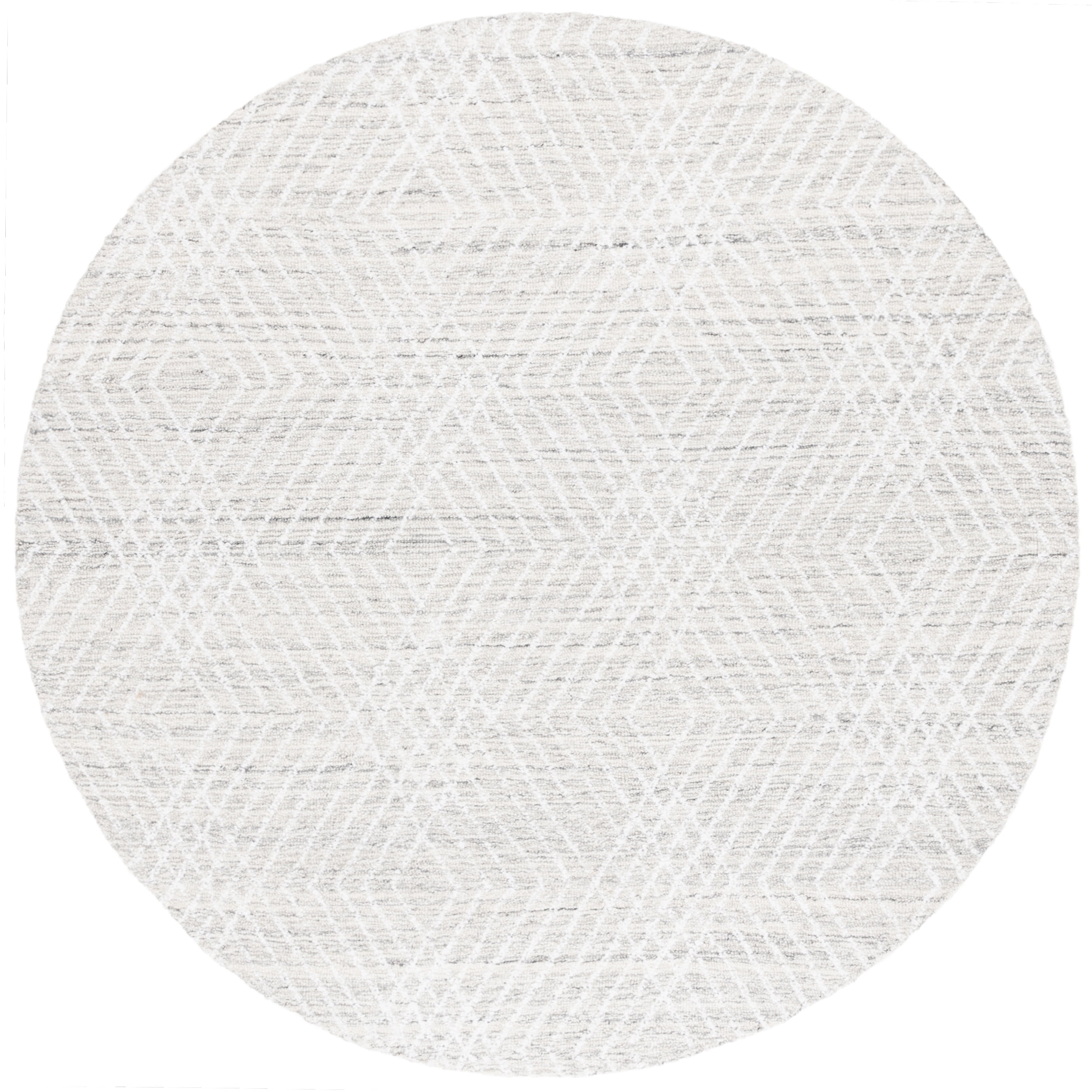 SAFAVIEH Abstract Dania Diamond Area Rug, Silver/Ivory, 6' x 6' Round