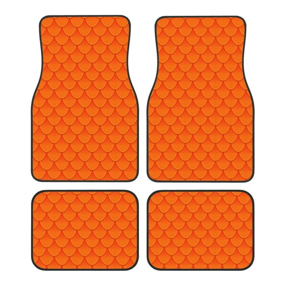 Naloa Orange Scales Car Foot Mat Set of 4 Pieces - Universal Floor Liner Neoprene Full Set Floor Mats for Cars Trucks SUV