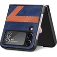 thumbnail image 4 of Case for Galaxy Z Flip 4 5G 5G, Fashion Z Stitching Design Pattern Shockproof Protection Phone Case Full Body Protection Back Case Slim Phone Cover for Galaxy Z Flip 4 5G 2022, Blue, 4 of 7