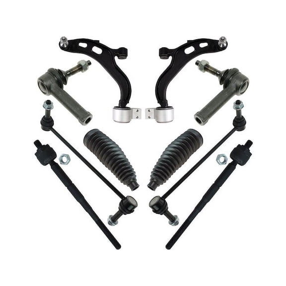 Front Control Arm Ball Joint Tie Rod and Sway Bar Link Kit 10 Piece - Compatible with 2013 - 2016 Ford Taurus 2014 2015