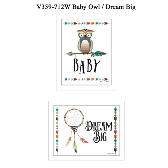 TrendyDecor4U Baby Owl/Dream Big Collection By Susan Boyer Wall Art V359-712W