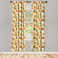 thumbnail image 5 of Ambesonne Tangerine Window Curtains, Vintage Oranges Leaves, Each 28" W x 84" L, Pale Green Orange, 5 of 5