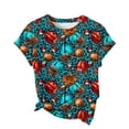 thumbnail image 6 of Mifsaly Womens Casual Graphic Tee Crew Neck Short Sleeve T-Shirt Cute Football Heart Print Soft Breathable Summer Tops Loose Fit Daily Fashion Shirt XXXXXL, 6 of 7
