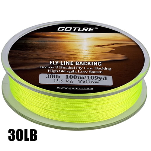 100M/109Yrd Fly Fishing Backing Line 20lb/30lb 8 Strands Braided Fishing Line For Fly Fishing 30lb Yellow