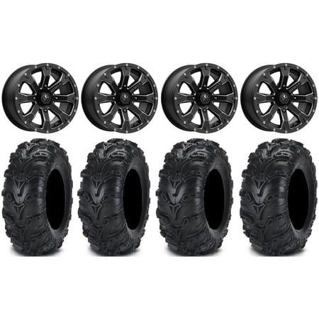 MSA Bounty 14 Wheels Black 28 Mud Lite II Tires Can-Am Commander Maverick Renegade Outlander Defender