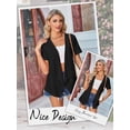 thumbnail image 6 of Hibeli Women's Eyelet Short Sleeve Irregular Hem Solid Color Pocketed Cardigan, 6 of 7