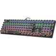 thumbnail image 1 of Mechanical Gaming Keyboard Typewriter RGB Backlit Keyboard 108 Retro Round Keycaps Wired Mechanical Keyboard with Blue Switch for Desktop Computer PC, 1 of 7