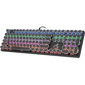 Machine à écrire à clavier de jeu mécanique RGB Clavier rétroéclairé 108 Clavier mécanique filaire avec commutateur bleu pour ordinateur de bureau PC