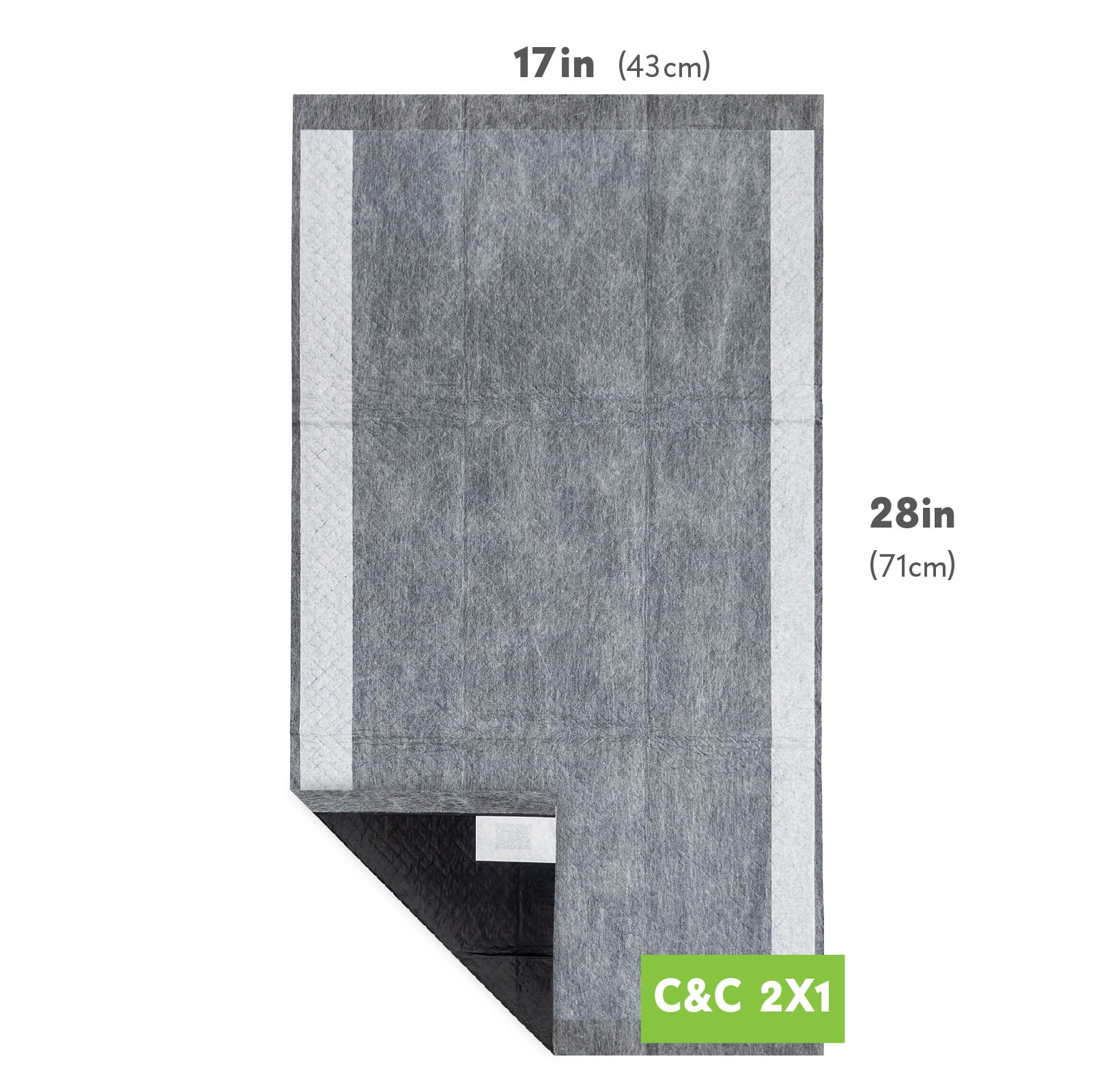Paw Inspired Disposable Guinea Pig C&C Cage Liners Beddings | Bamboo Charcoal Odor Controlling | Liners Pee Pads for Guinea Pigs, Ferret, Rabbit, Hamster, Chinchilla (28"x17"(C&C 2 x 1), 24 Count)
