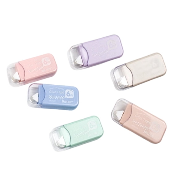 6Pcs Scrapbook Adhesive Dot 6mmX6M Clear Adhesive Roller Double Side Adhesive Tape Runner For Scrapbooking Card Making