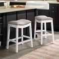 thumbnail image 2 of Alaterre Furniture Williston White Wood Counter Height Stool - Set of 2, 2 of 9