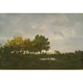 thumbnail image 2 of Théodore Rousseau 18x14 Gold Ornate Wood Frame and Double Matted Museum Art Print Titled - The Pond (La Mare) (1855), 2 of 4