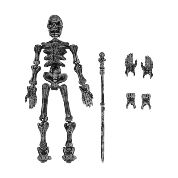 Clearance Under $1.5! 1PC Poseable Skeleton Action Figure, Halloween Desk Decor with Magnetic Base for Display, Plastic, (One Size, Brown)